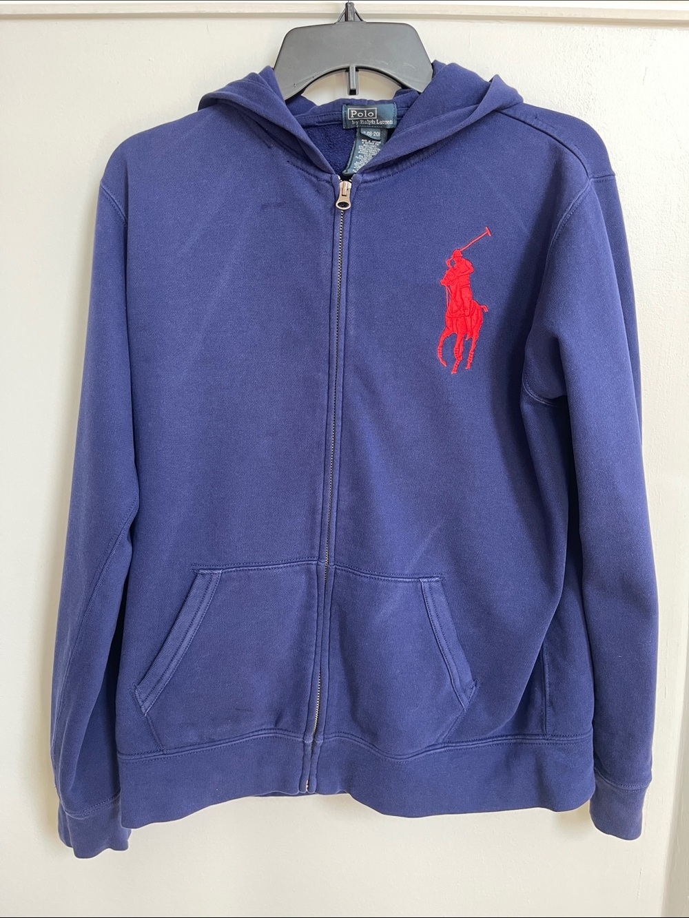 Polo by Ralph Lauren Navy Zip Hoodie with Red Pony